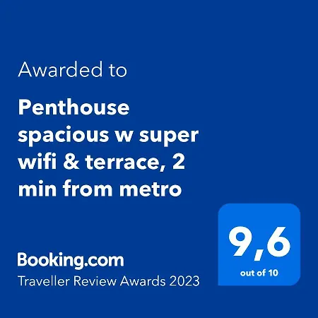 Apartment Penthouse Spacious W Super Wifi & Terrace, 2 Min From Metro